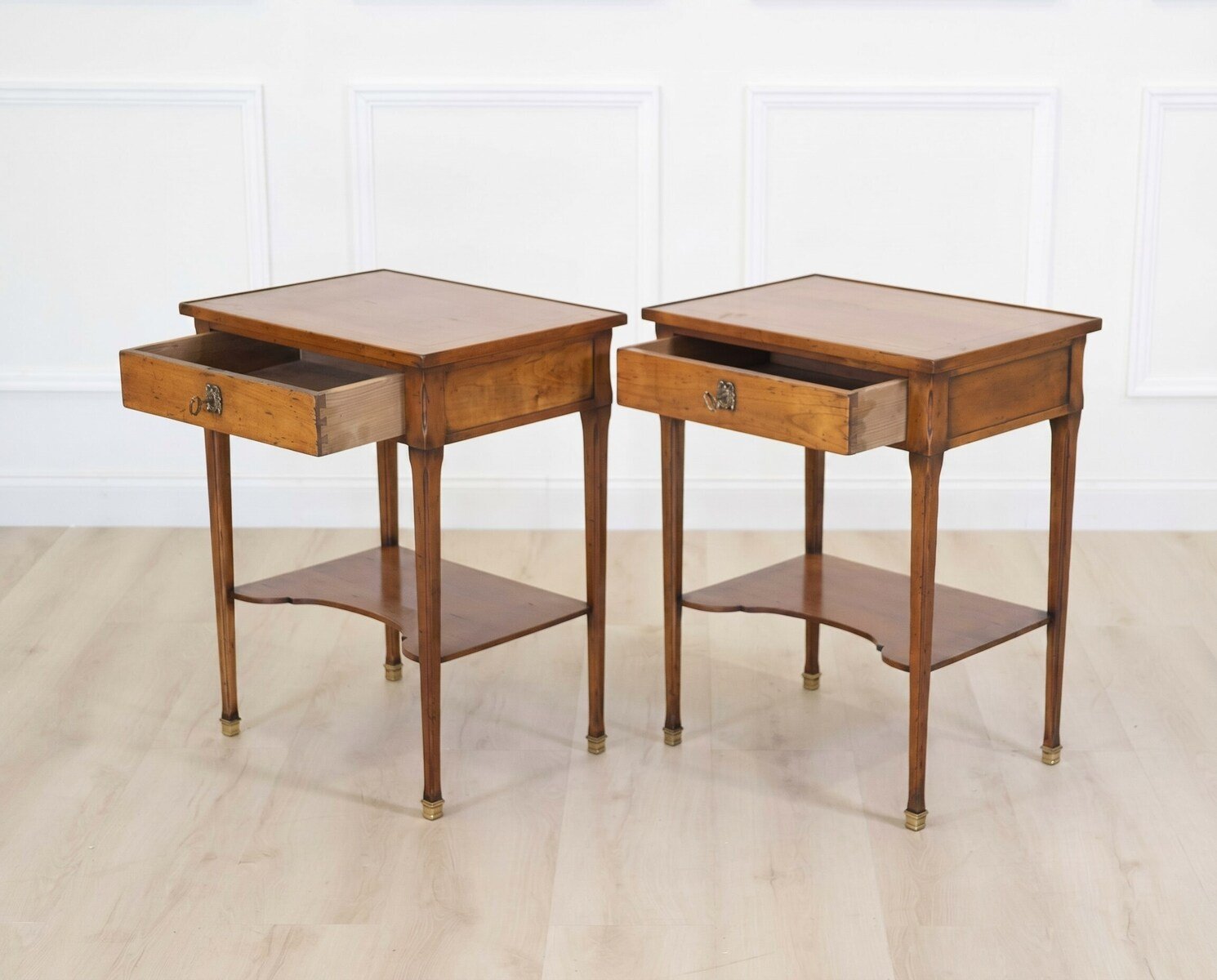 Pair of French 20th Century Louis XVI Style Cherrywood Tables - JAA