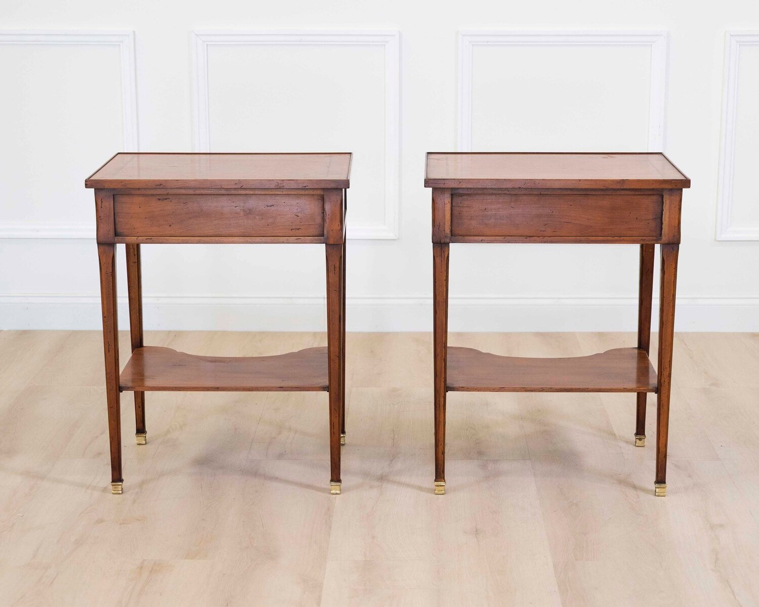 Pair of French 20th Century Louis XVI Style Cherrywood Tables - JAA