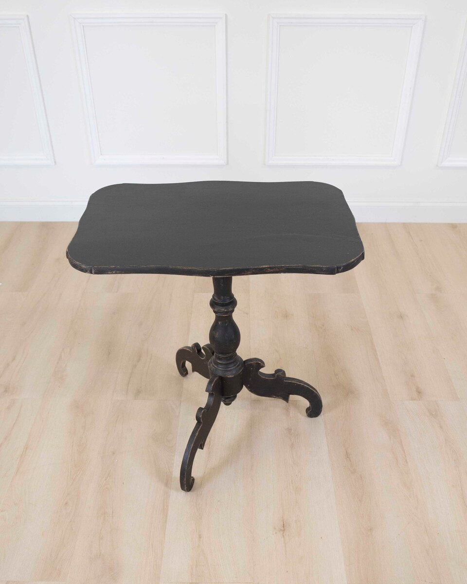 19th Century Swedish Black Painted Tri-Pod Table - JAA