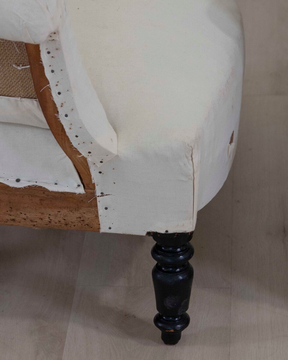 Pair of 19th Century Napoleon III High Back Armchairs, Ready to Upholster - JAA