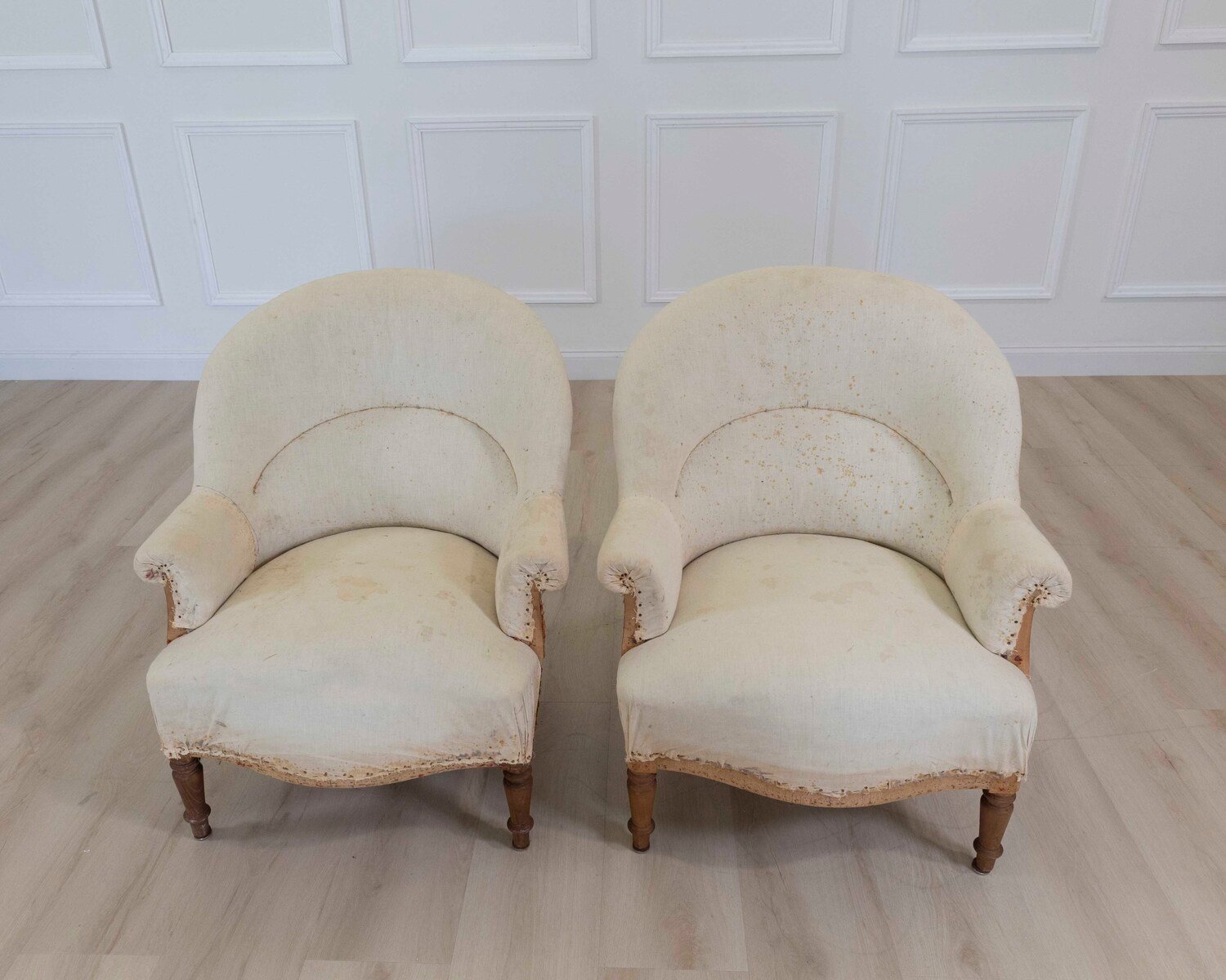 Pair of 20th Century French Chairs, Ready to Upholster - JAA
