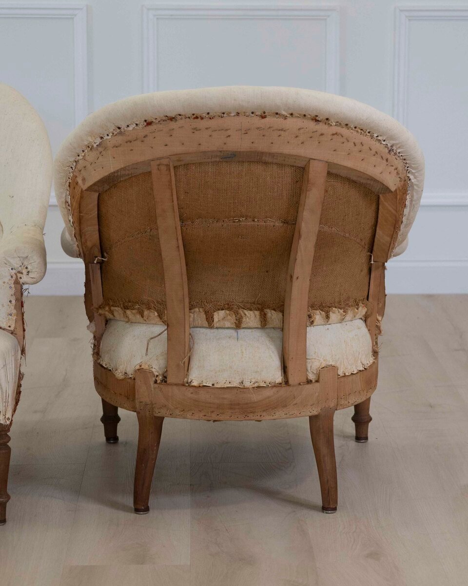Pair of 20th Century French Chairs, Ready to Upholster - JAA