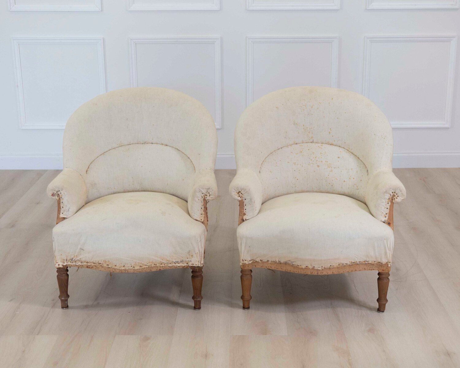 Pair of 20th Century French Chairs, Ready to Upholster - JAA