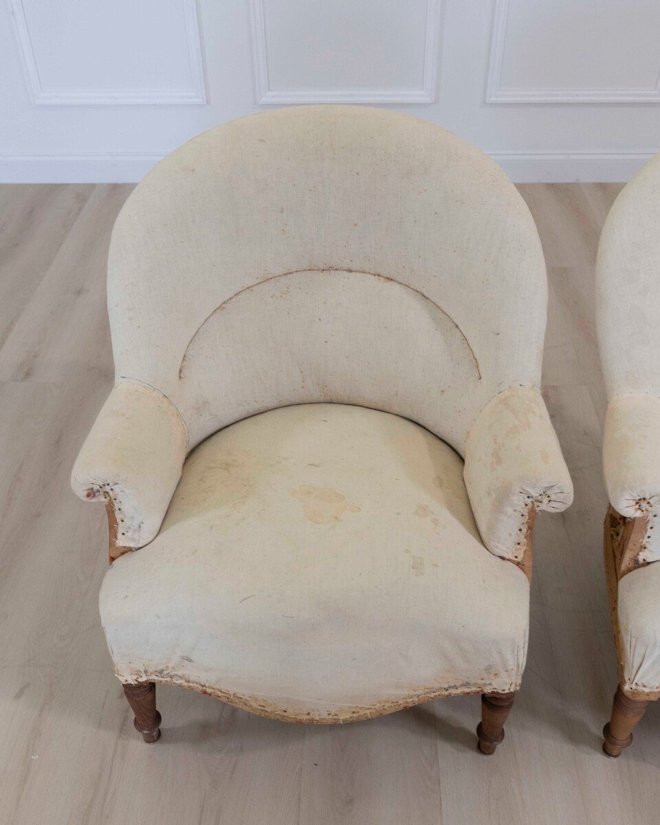 Pair of 20th Century French Chairs, Ready to Upholster - JAA