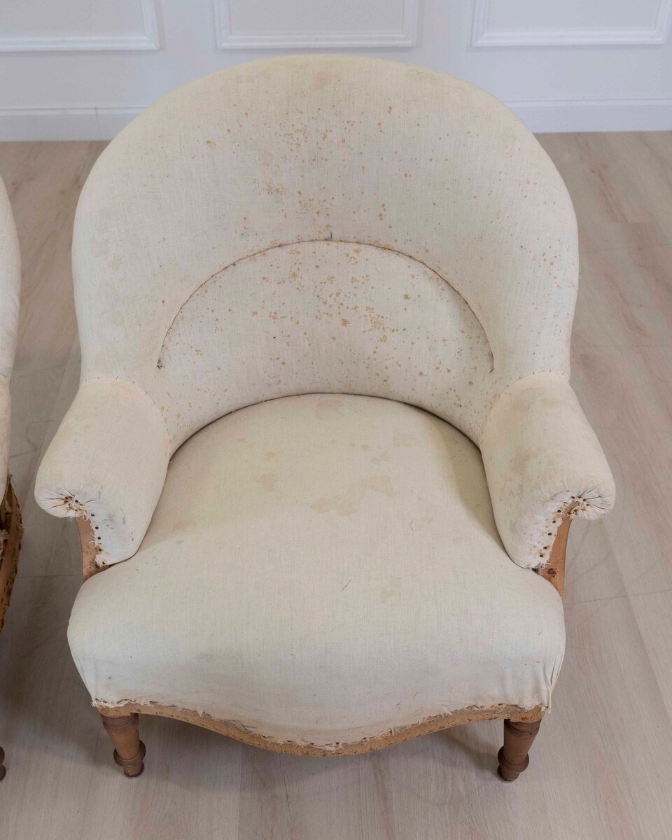 Pair of 20th Century French Chairs, Ready to Upholster - JAA