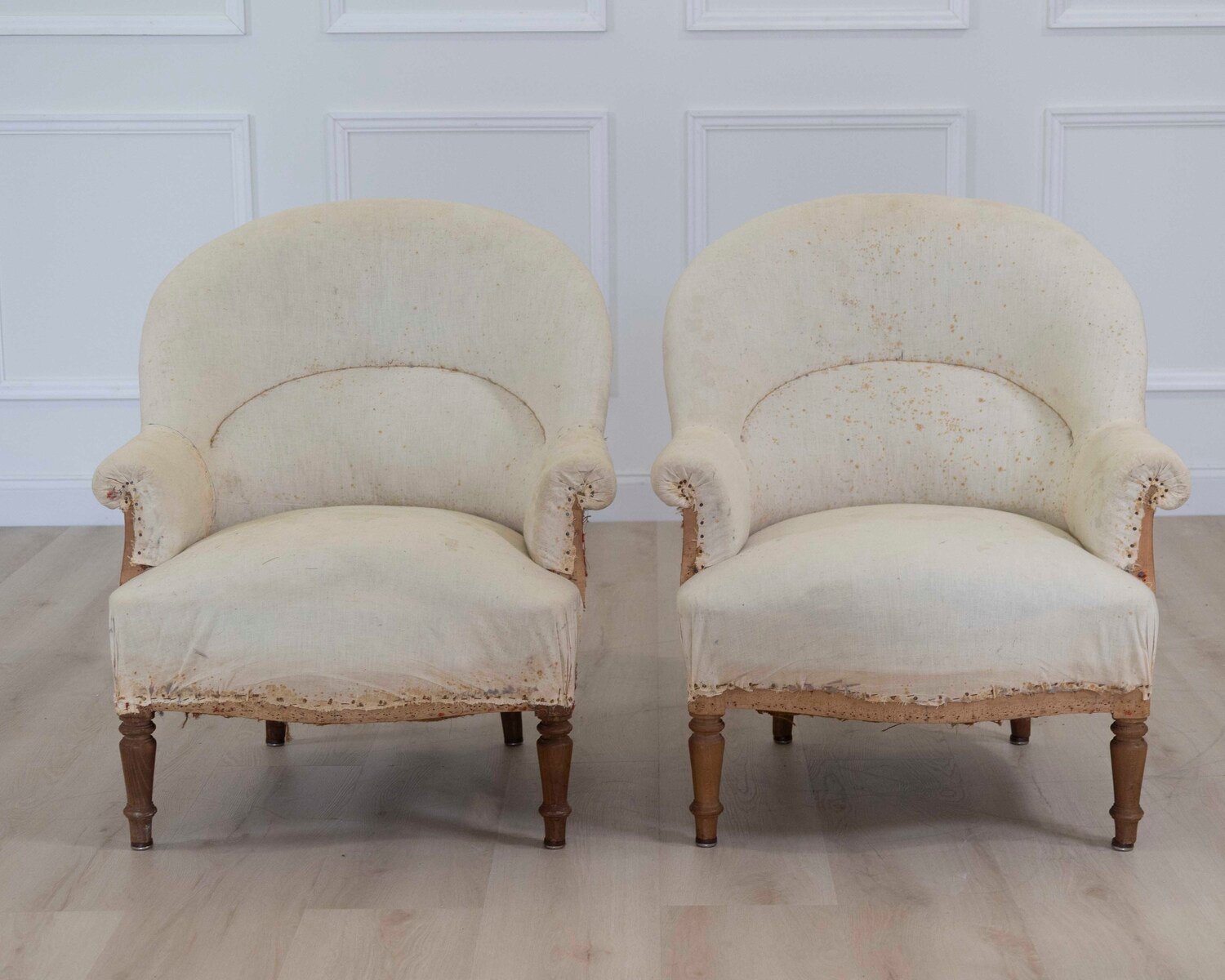 Pair of 20th Century French Chairs, Ready to Upholster - JAA