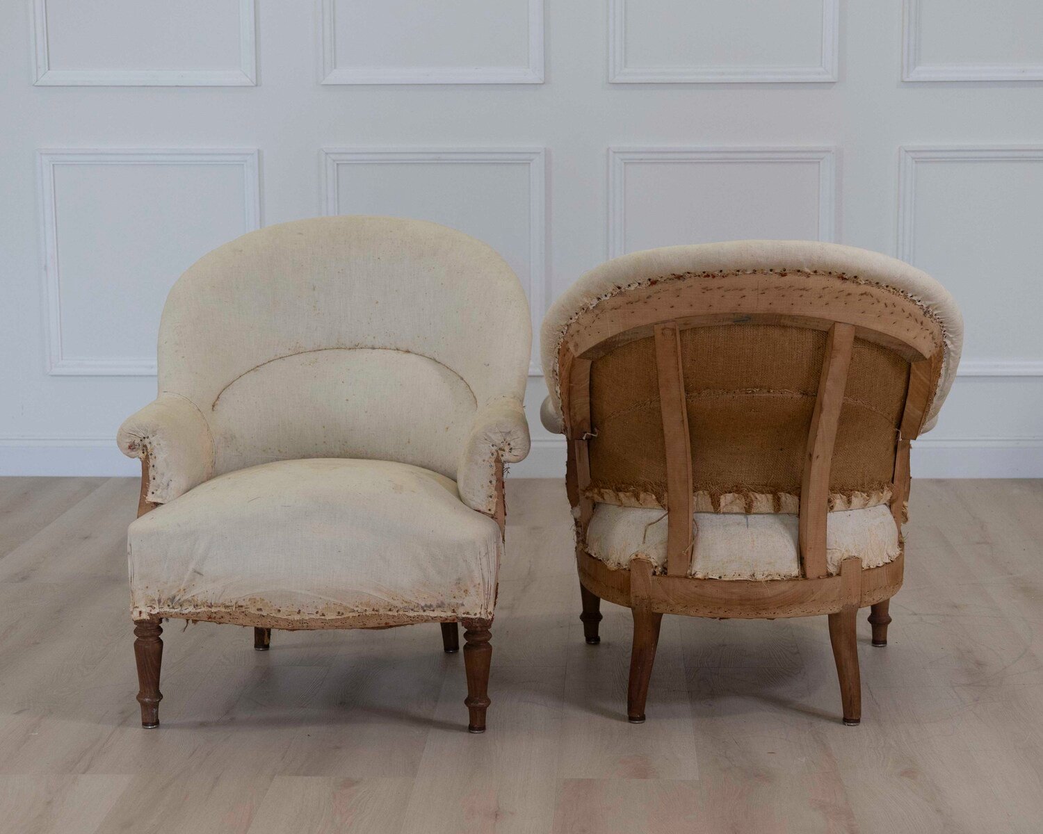 Pair of 20th Century French Chairs, Ready to Upholster - JAA