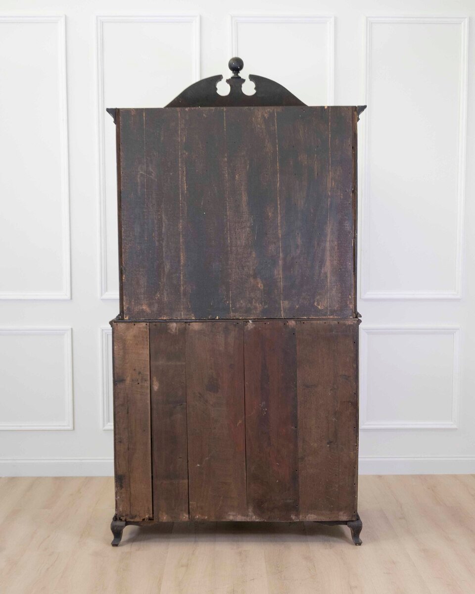 Scandinavian 18th Century Black-Painted Carved Bureau - JAA