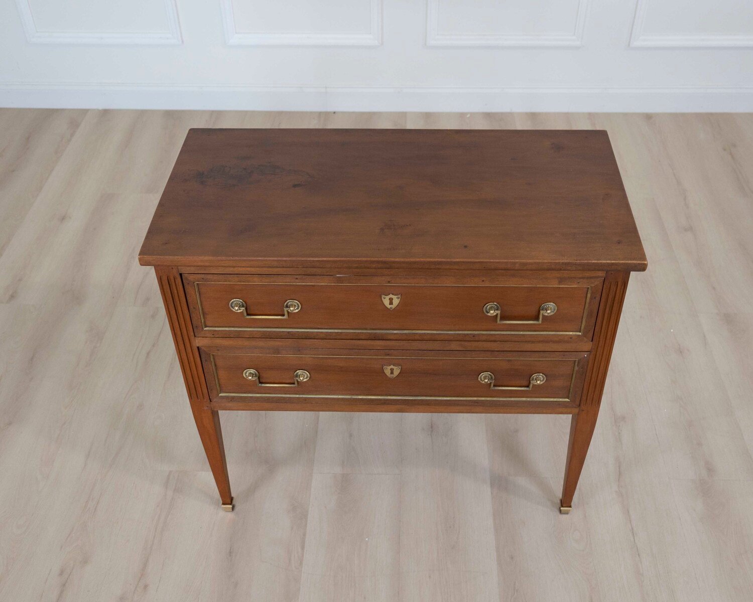 French 20th Century Louis XVI Style Walnut Commode - JAA
