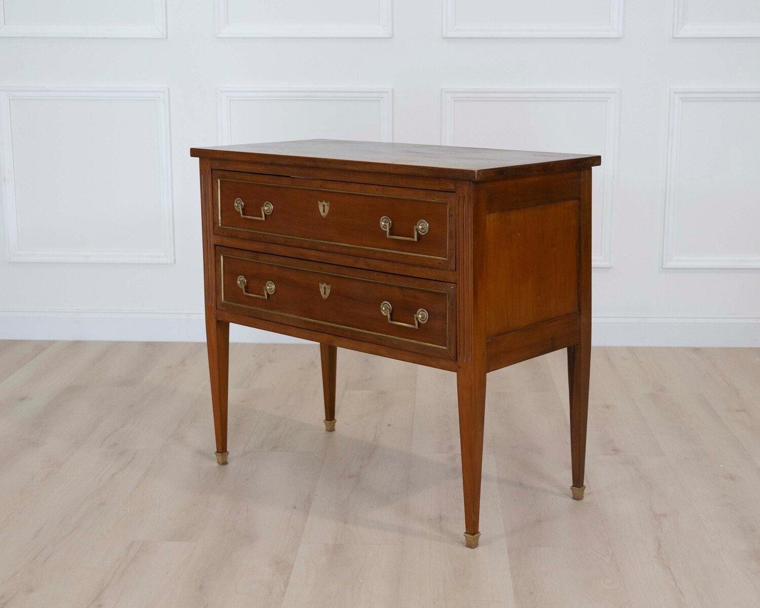 French 20th Century Louis XVI Style Walnut Commode - JAA