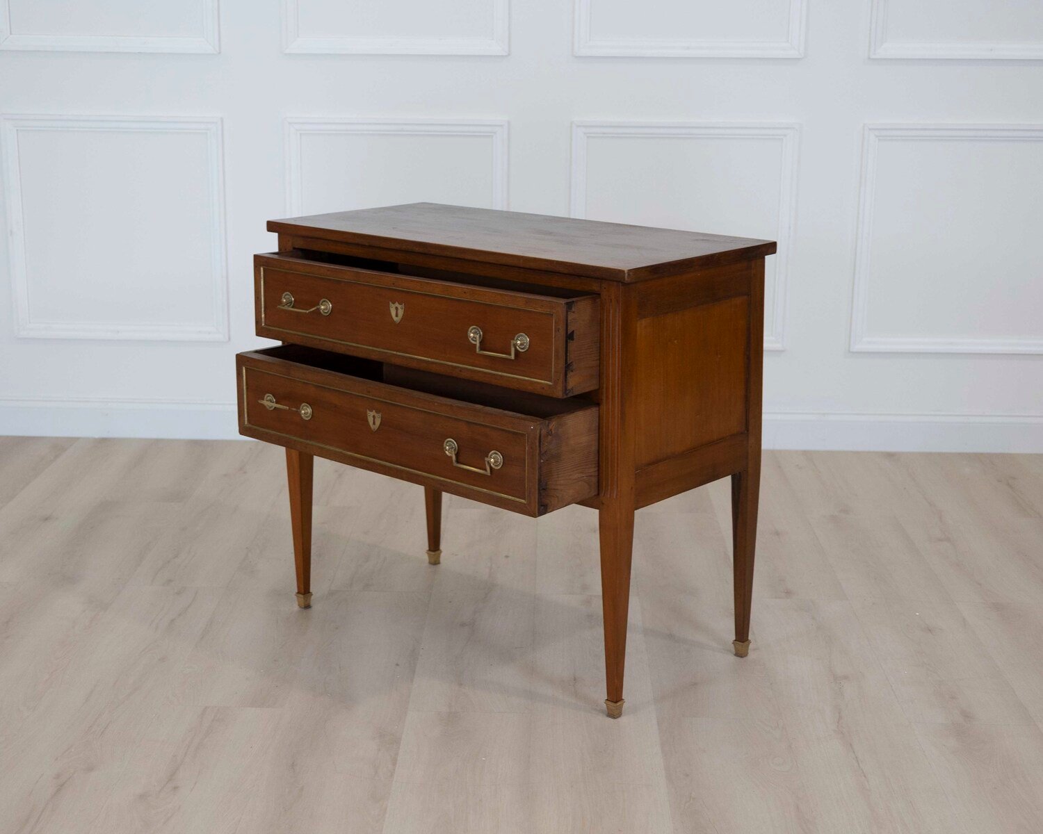 French 20th Century Louis XVI Style Walnut Commode - JAA