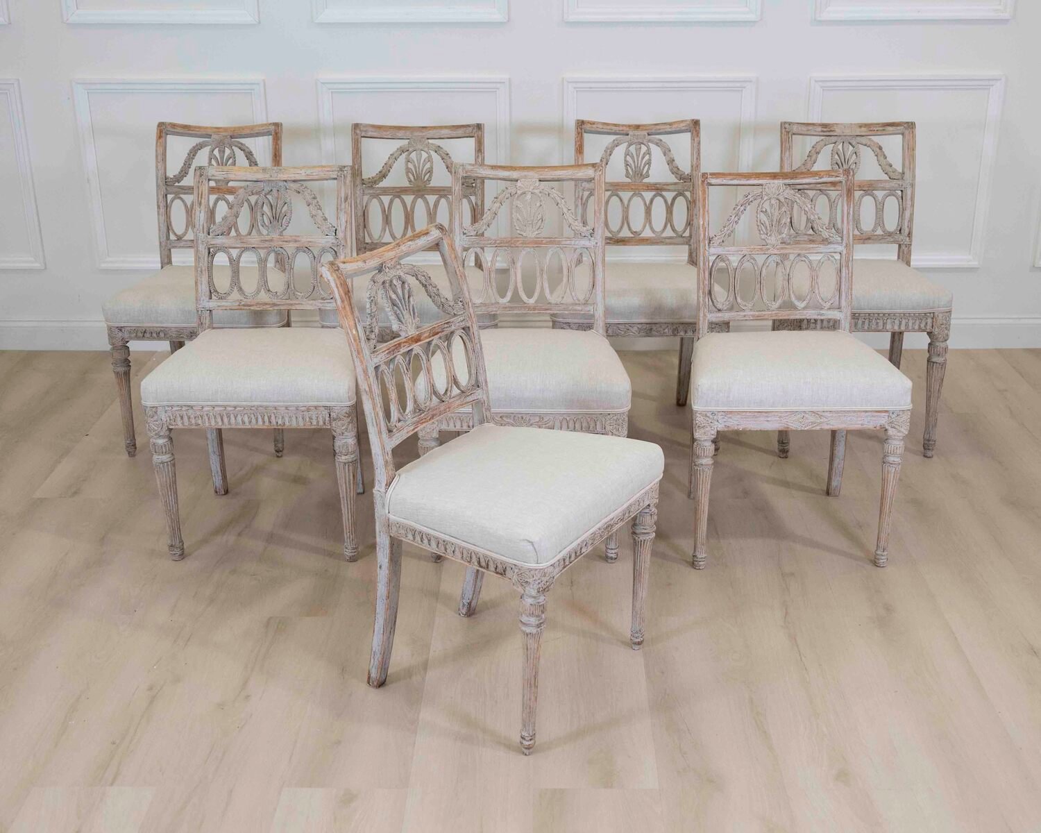 Matched Set of 8 Lindome Chairs Circa 1800 - JAA