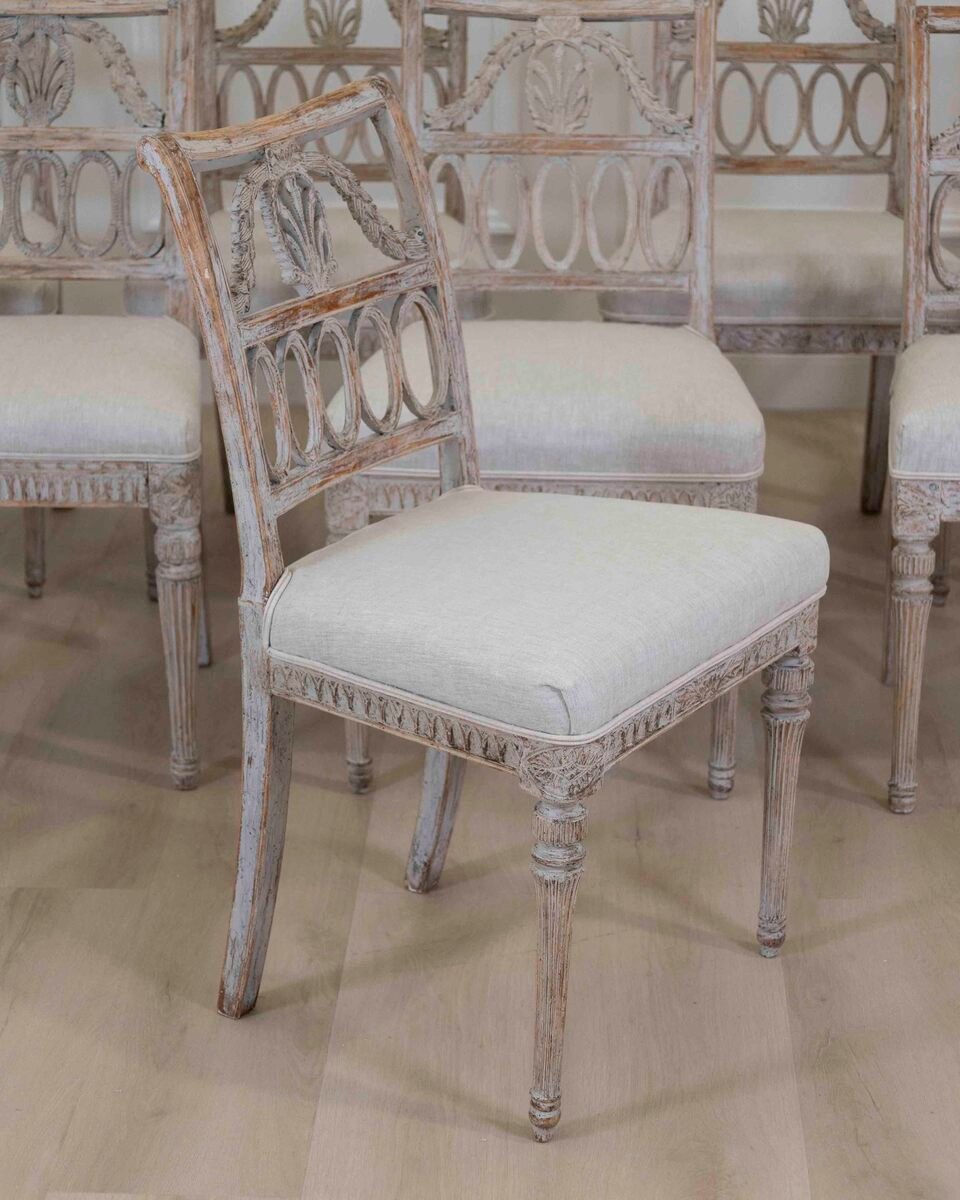 Matched Set of 8 Lindome Chairs Circa 1800 - JAA