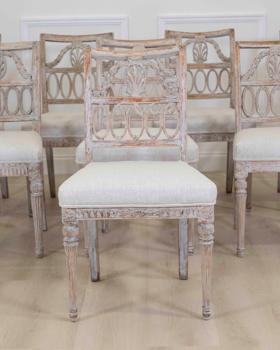 Matched Set of 8 Lindome Chairs Circa 1800 - JAA