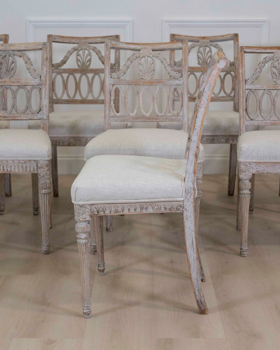 Matched Set of 8 Lindome Chairs Circa 1800 - JAA