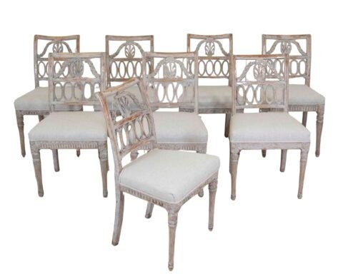 Matched Set of 8 Lindome Chairs Circa 1800