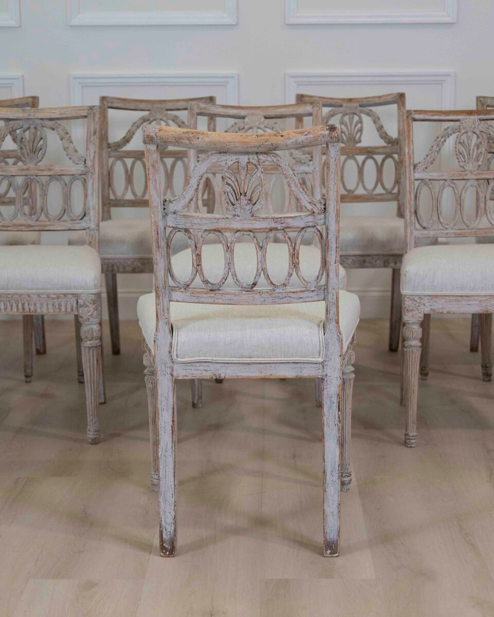 Matched Set of 8 Lindome Chairs Circa 1800 - JAA