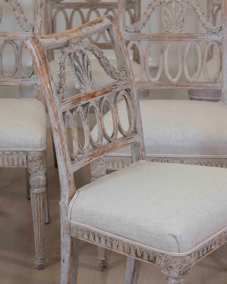 Matched Set of 8 Lindome Chairs Circa 1800 - JAA