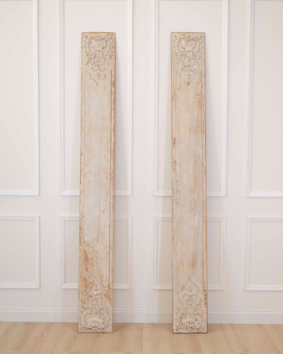 Pair of Antique French Painted Boiserie Panels - JAA