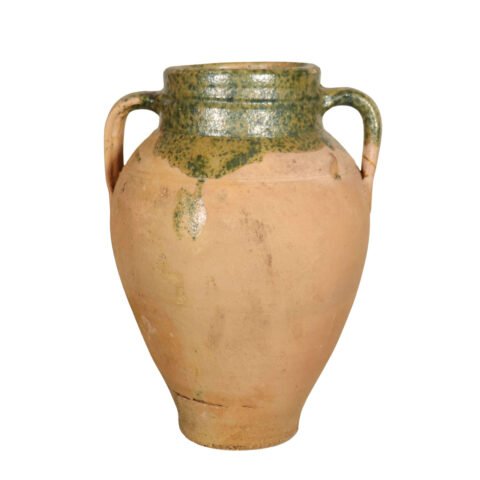 Early 20th C Turkish water pot with a green glaze. 1900.