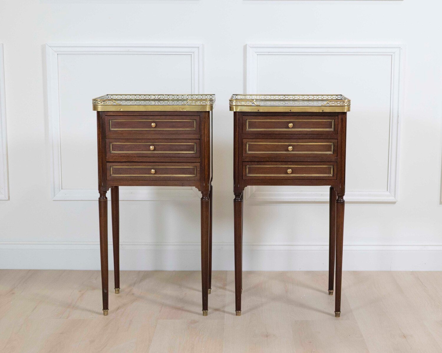 Pair of Louis XVI Style Bedside Tables - JAA