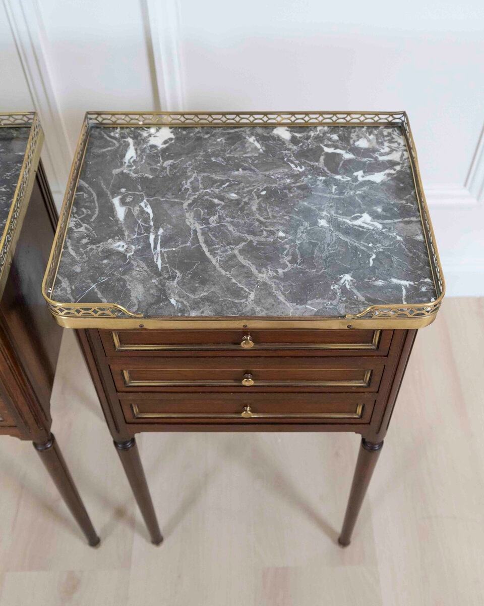 Pair of Louis XVI Style Bedside Tables - JAA