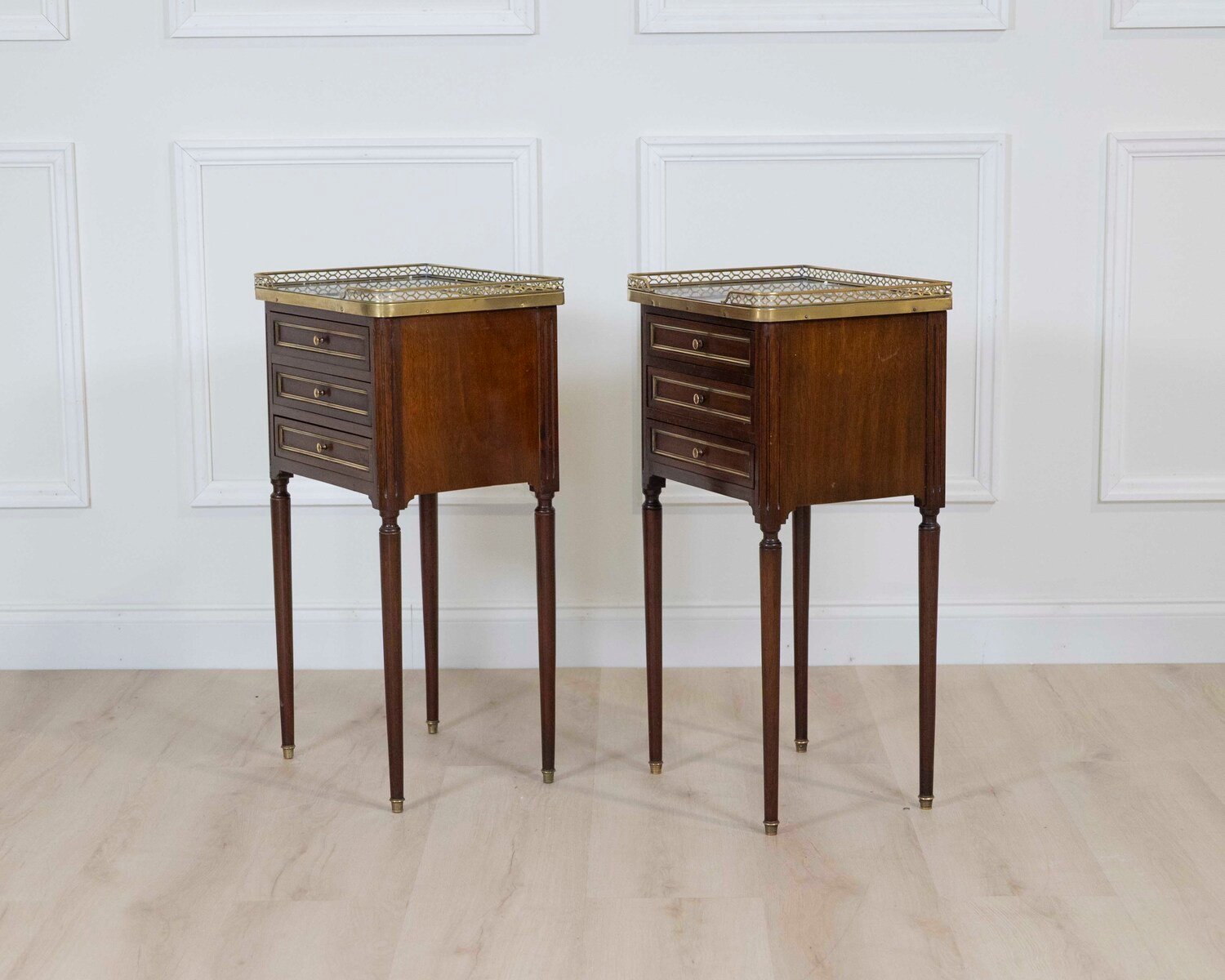 Pair of Louis XVI Style Bedside Tables - JAA