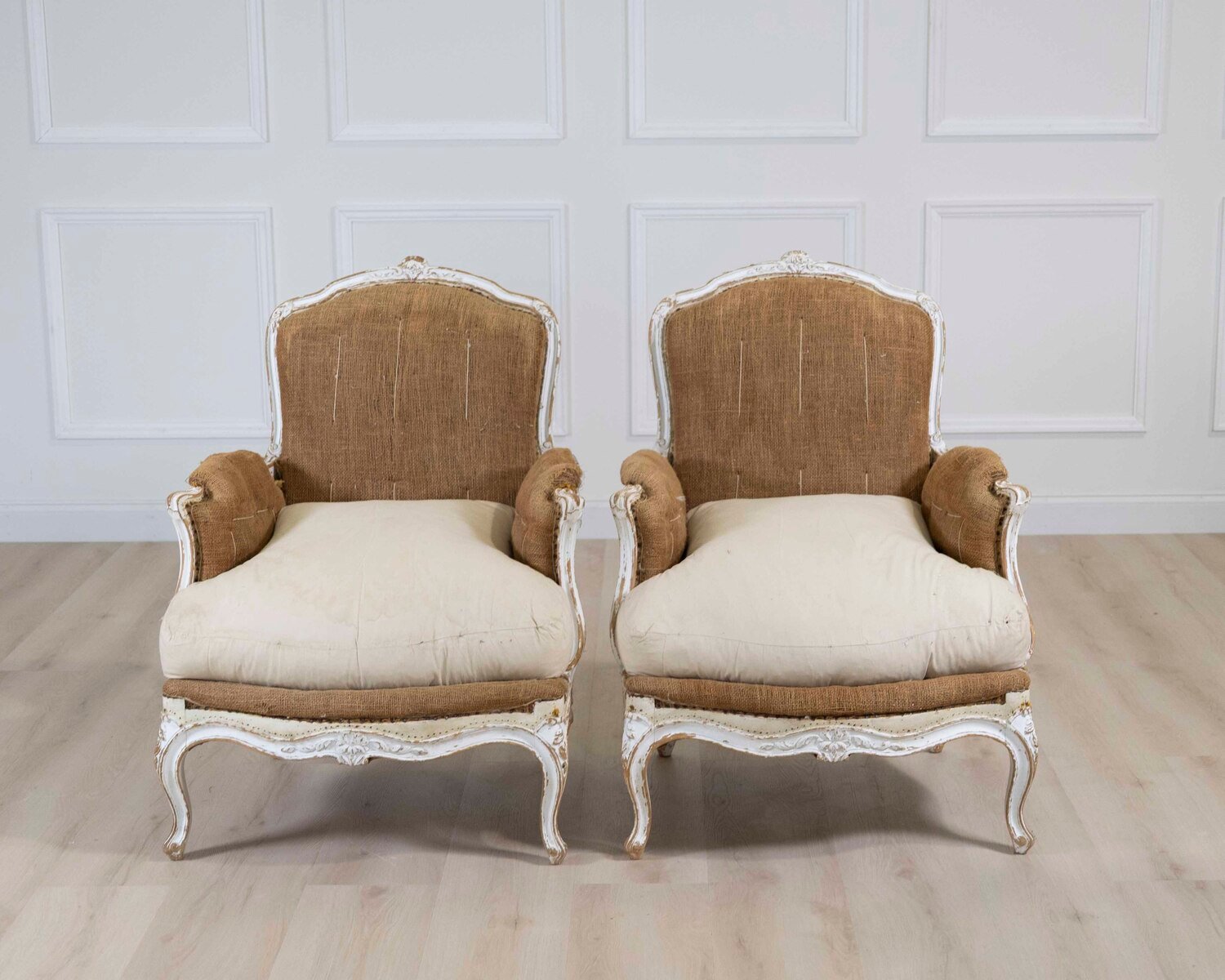 Pair of 20th Century French Chairs, Ready to Upholster - JAA