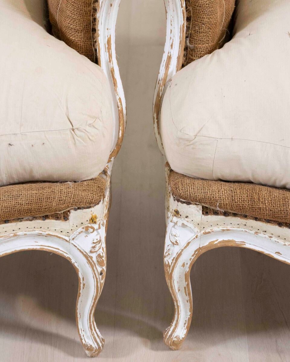 Pair of 20th Century French Chairs, Ready to Upholster - JAA