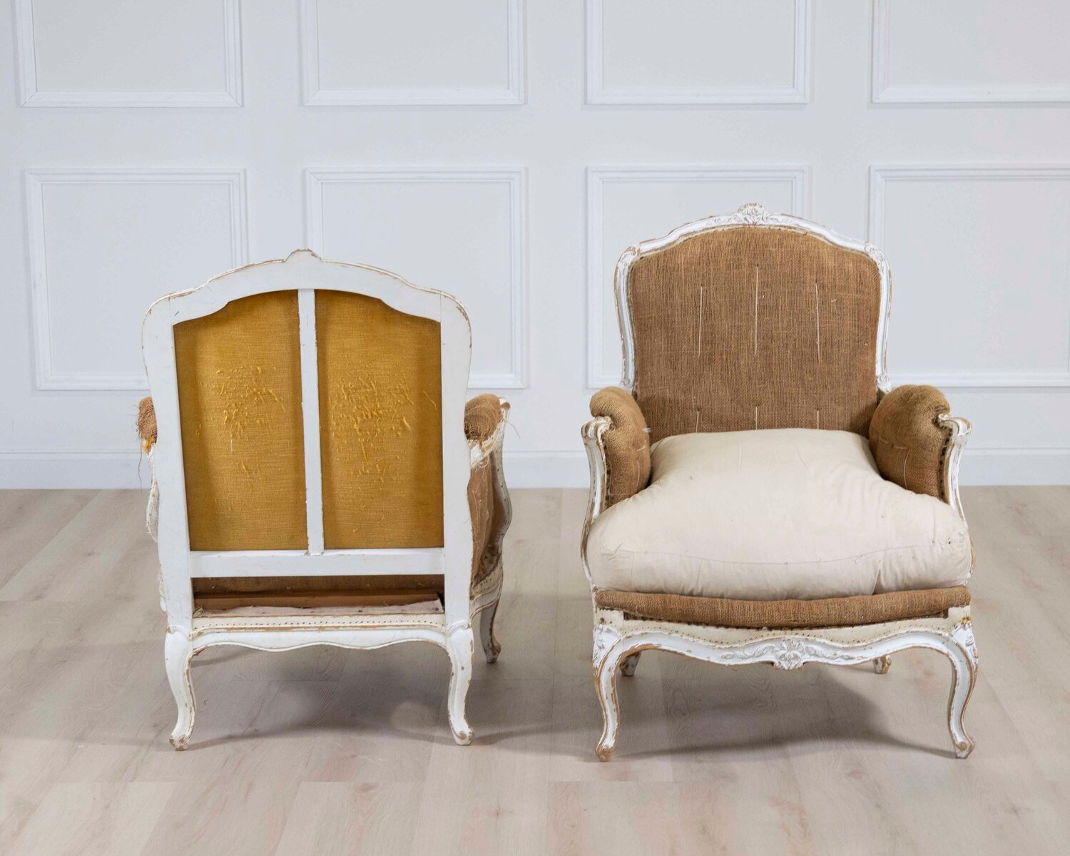 Pair of 20th Century French Chairs, Ready to Upholster - JAA
