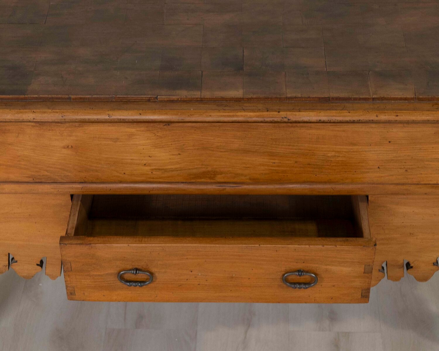 Early 20th century French beech and fruitwood butchers block. 1920. - JAA