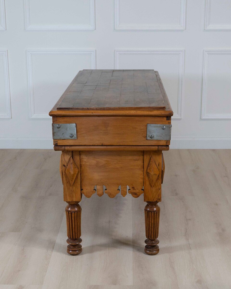 French 20th Century Beech and Fruitwood Butcher's Block - JAA
