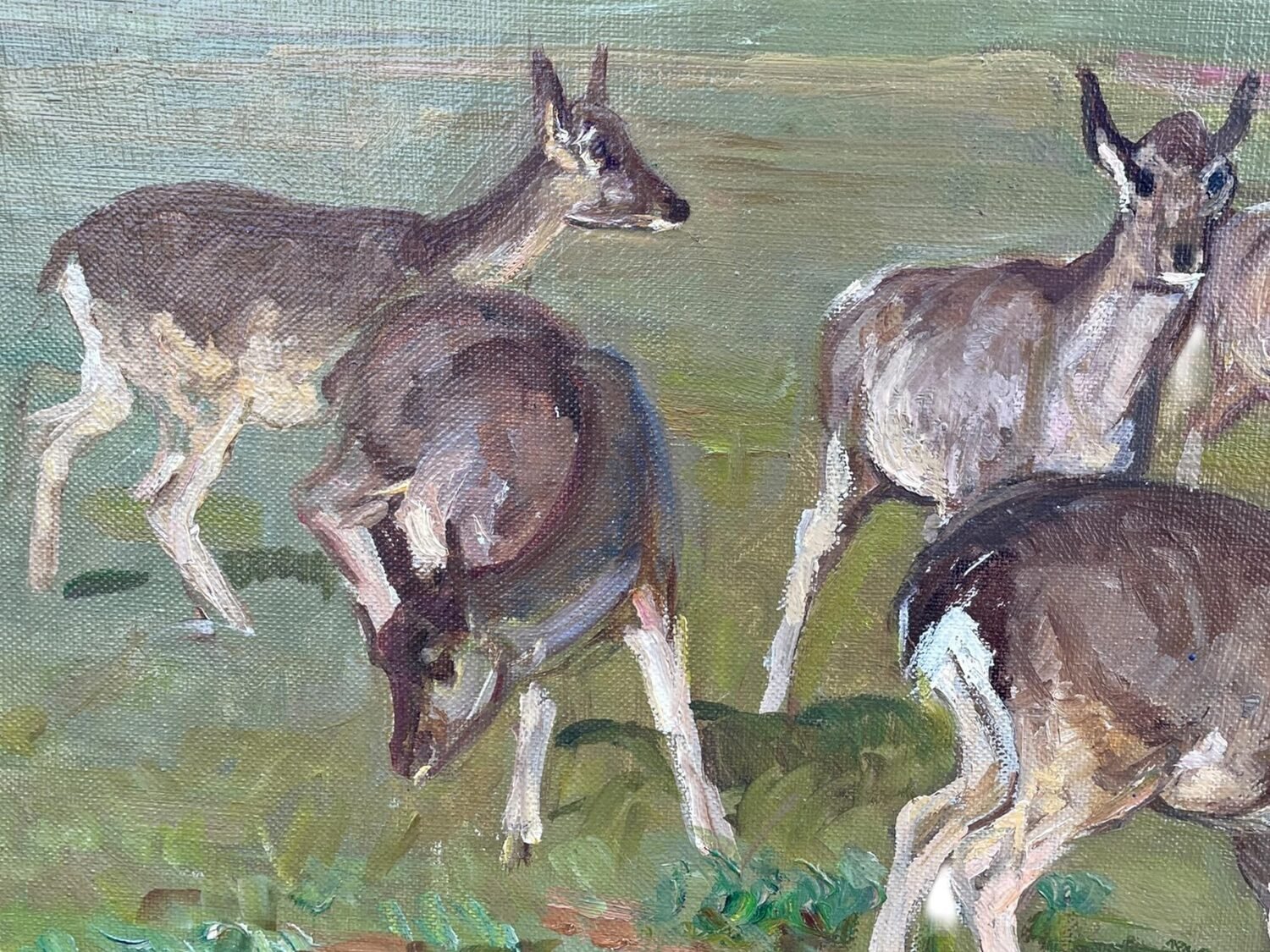 Painting with roe deer, Knud Reinholdt Nielsen - JAA