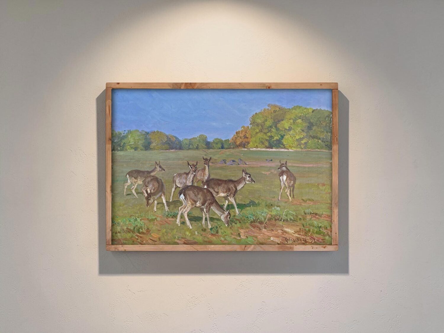 Painting with roe deer, Knud Reinholdt Nielsen - JAA