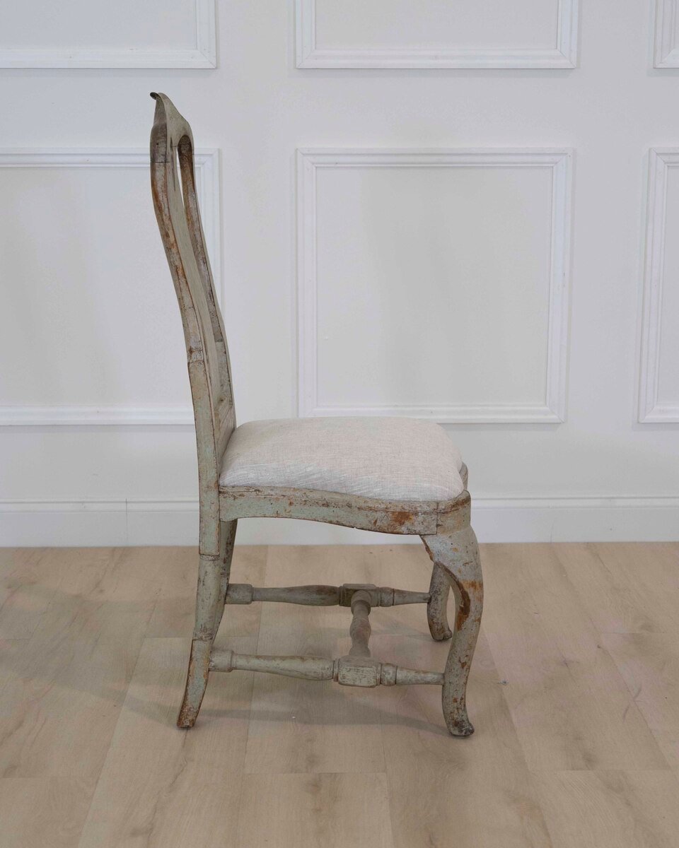 Swedish 18th Century Rococo Painted Chairs - JAA
