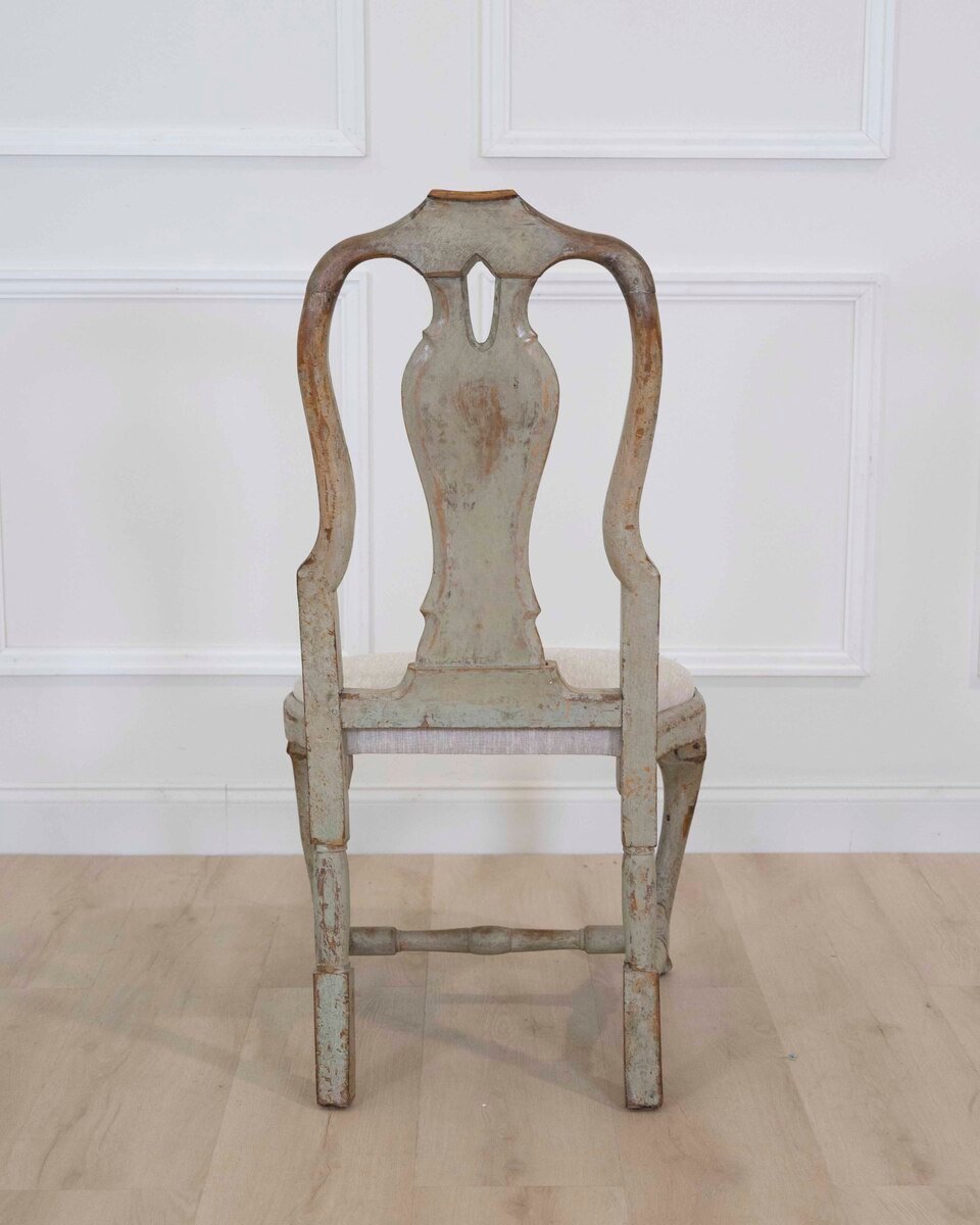 Swedish 18th Century Rococo Painted Chairs - JAA