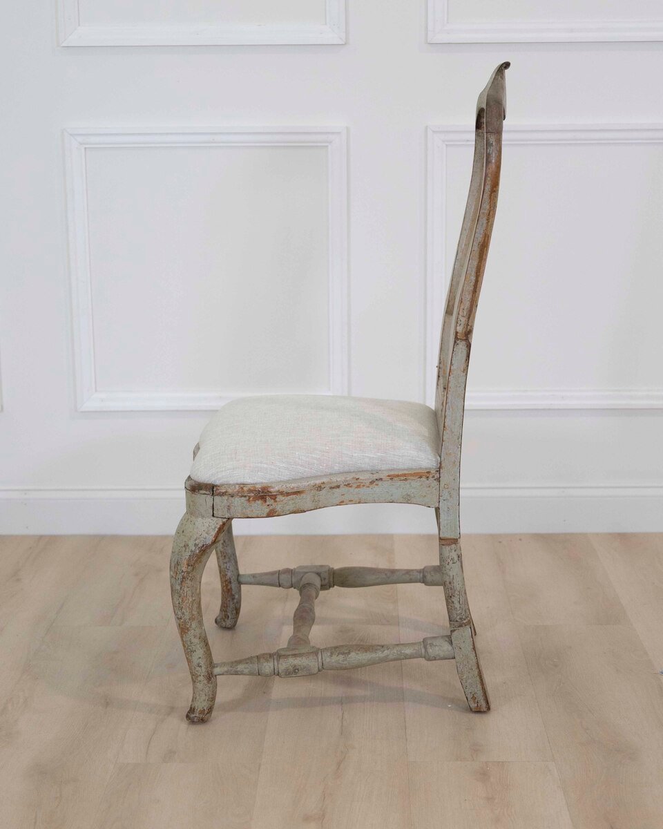 Swedish 18th Century Rococo Painted Chairs - JAA