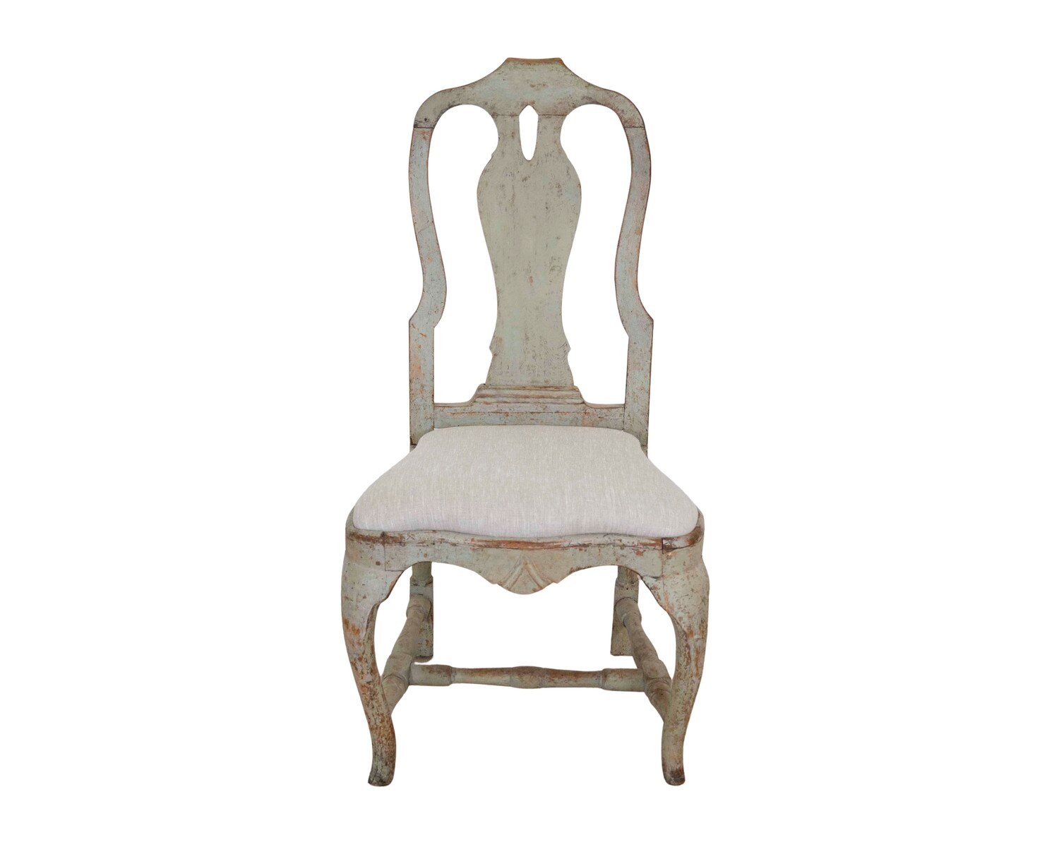 A period rococo chairs, scraped to original paint and newly upholstered in linen. Circa 1770 - JAA