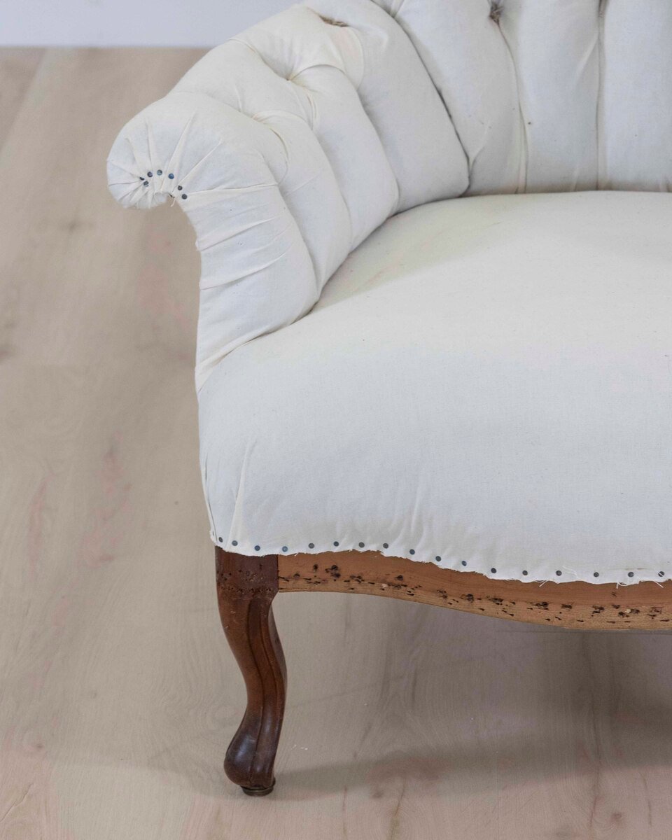 Pair of 20th Century French High Back Chairs, Ready to Upholster - JAA