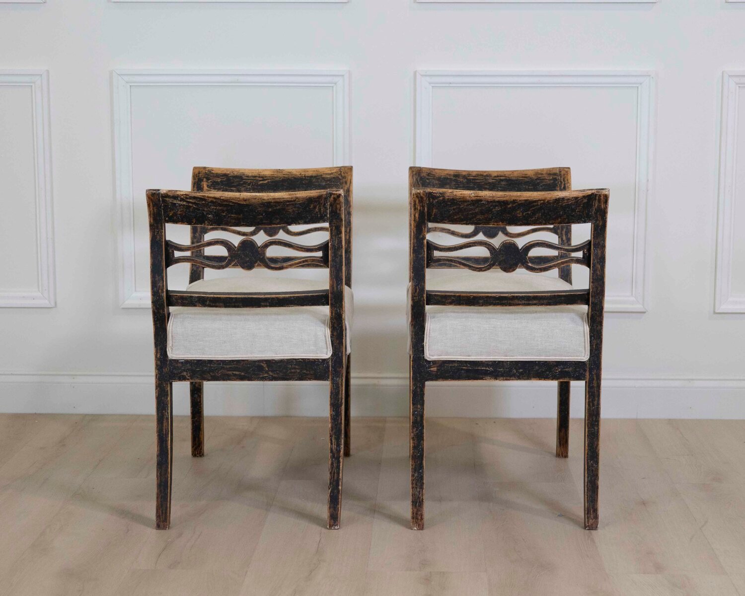 Pair of Swedish 19th Century Karl Johan Painted Stools - JAA