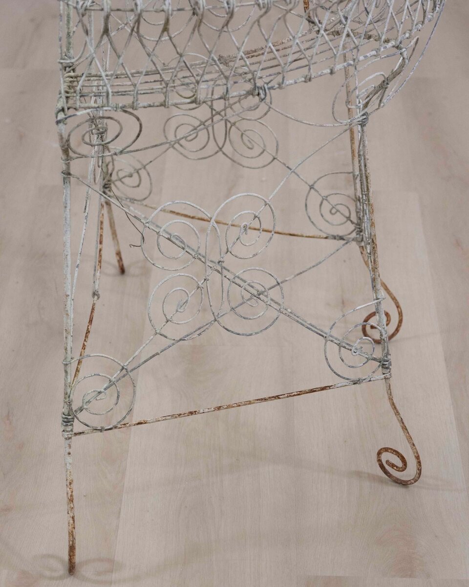 English Mid-20th Century Semi-Circular Wirework Plant Stand - JAA