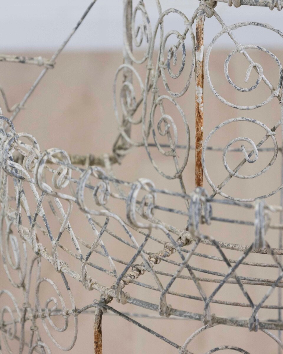 English Mid-20th Century Semi-Circular Wirework Plant Stand - JAA