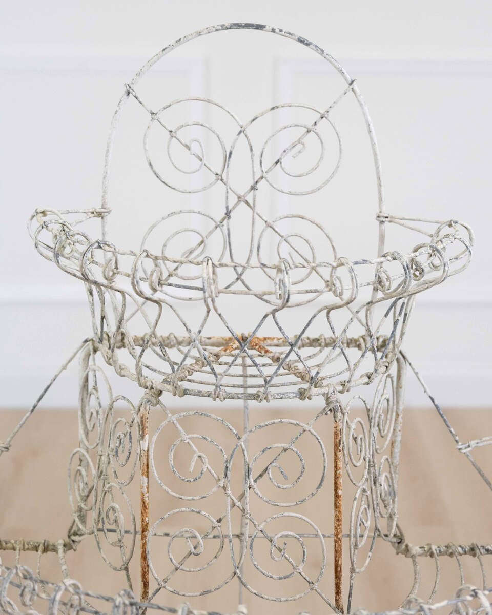 English Mid-20th Century Semi-Circular Wirework Plant Stand - JAA