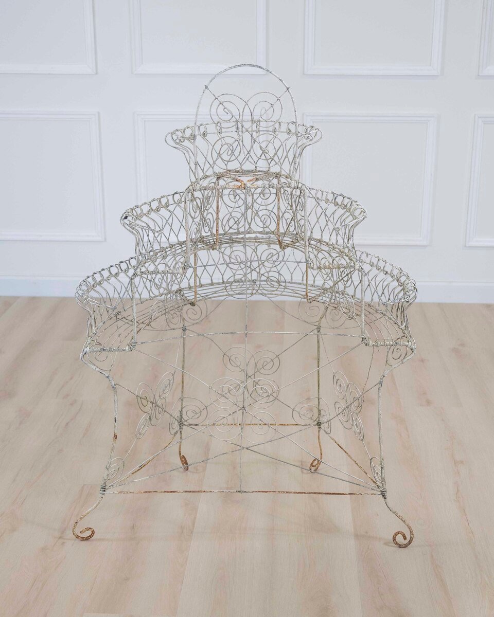 English Mid-20th Century Semi-Circular Wirework Plant Stand - JAA