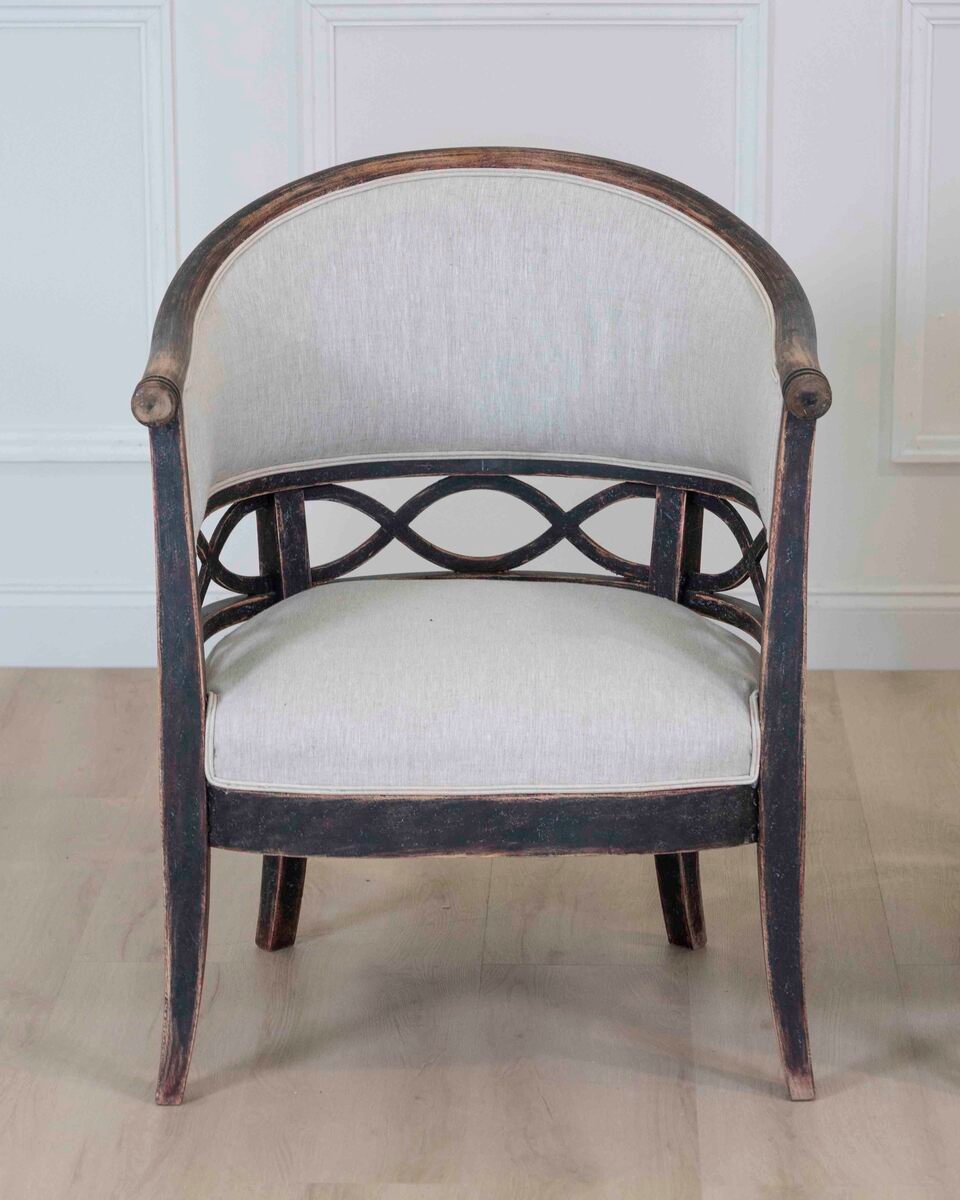Pair of Swedish 20th Century Barrel-Back Armchairs - JAA