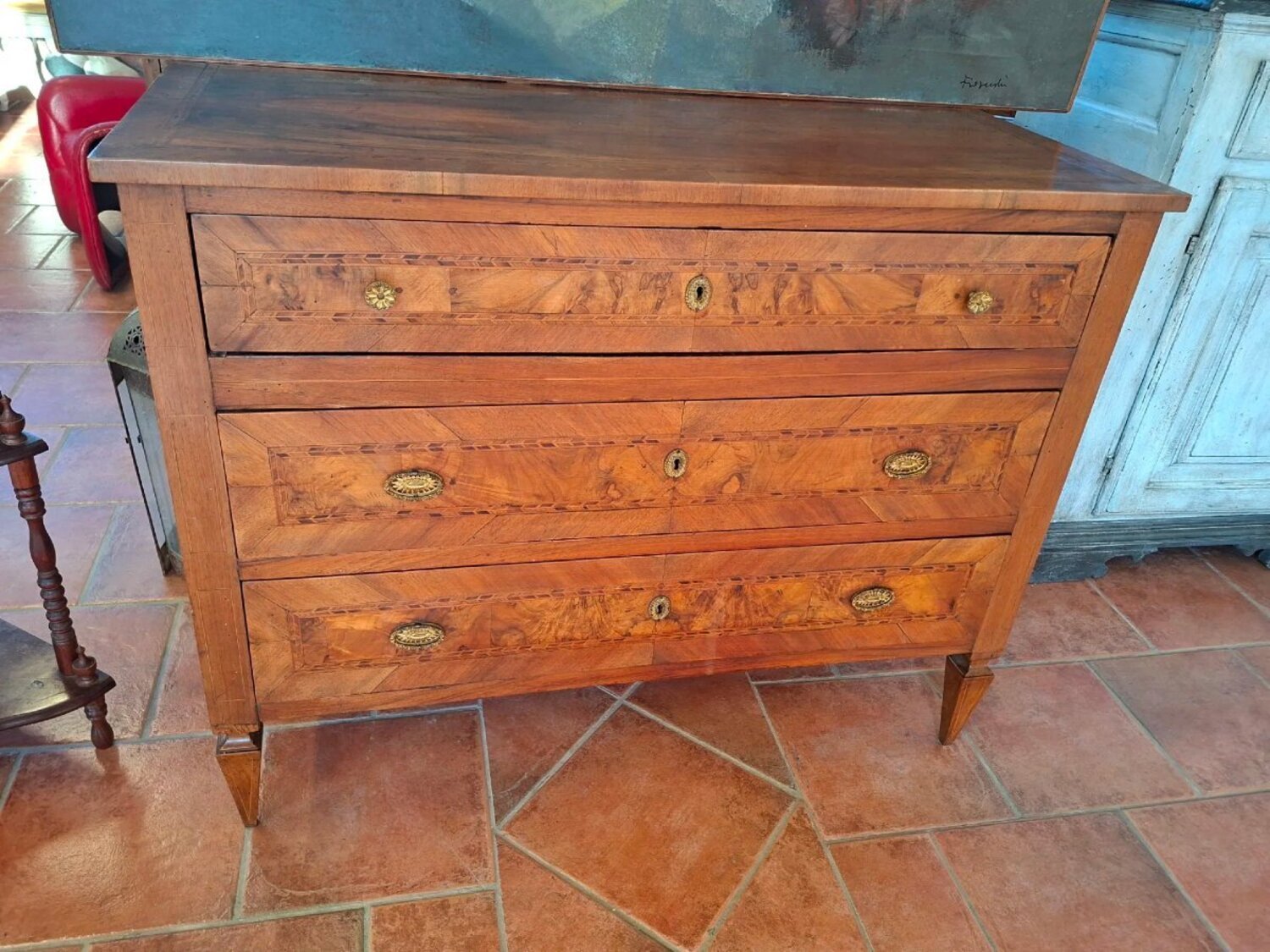 Louis XVI Style Dresser Inlaid - JAA