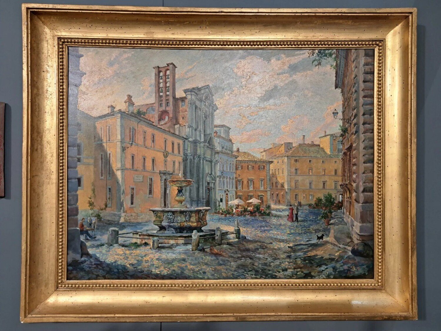 Rome, View Of Piazza Campitelli. Oil On Canvas - JAA