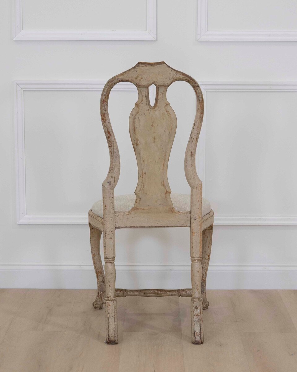 Swedish 18th Century Rococo Painted Chair - JAA