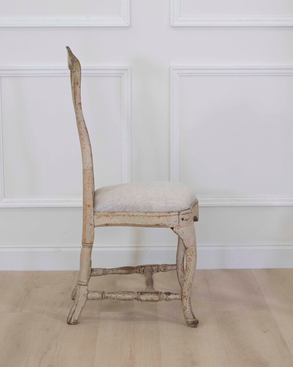 Swedish 18th Century Rococo Painted Chair - JAA