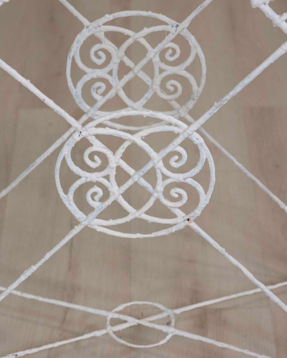 A high quality Victorian wirework plant stand with basket design upper tray and very decorative supports - JAA
